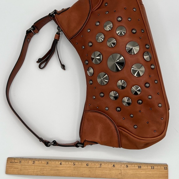 Cole Haan Bronze Brown Leather Shoulder Bag with Studded Detail - Picture 11 of 13